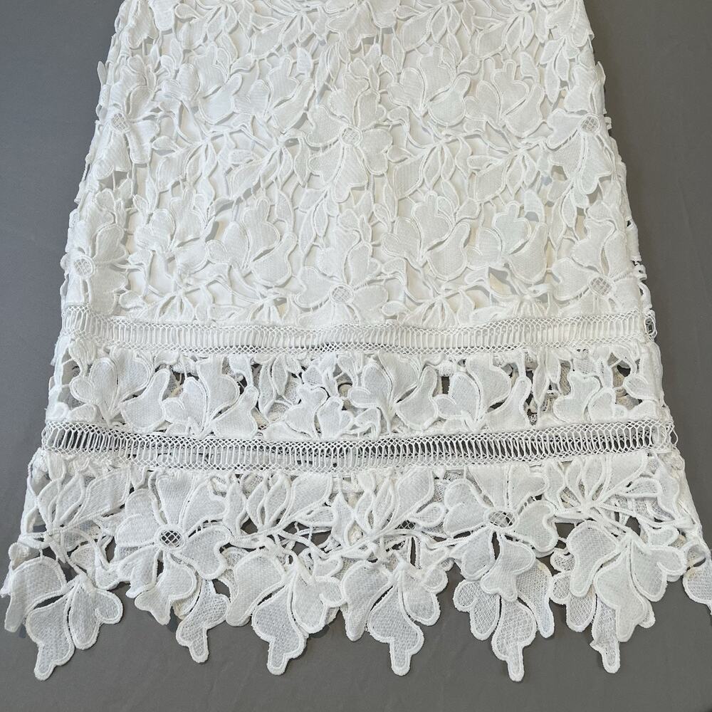 ASTR The Label V-Neck Sleeveless Bodycon White Lace Floral Dress Size small - Picture 6 of 14